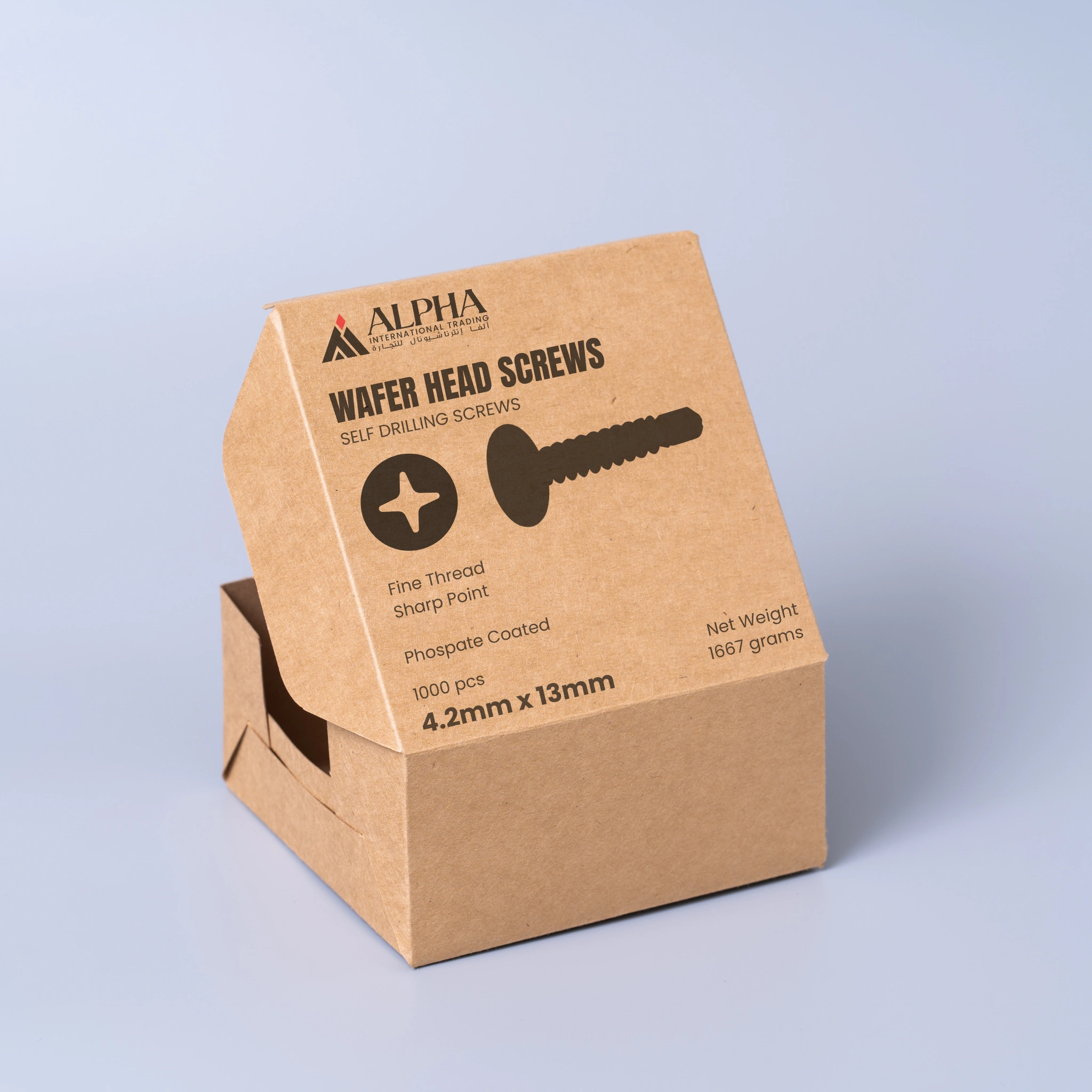 Alpha Premium Self-Drilling Wafer Head Screw, Zinc Plating